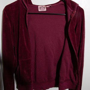 Juicy Couture Women's Burgundy Hoodie - Size Small